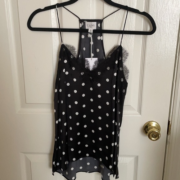 CAMI NYC Race Black Silk Cami Polka Dot - Picture 5 of 6